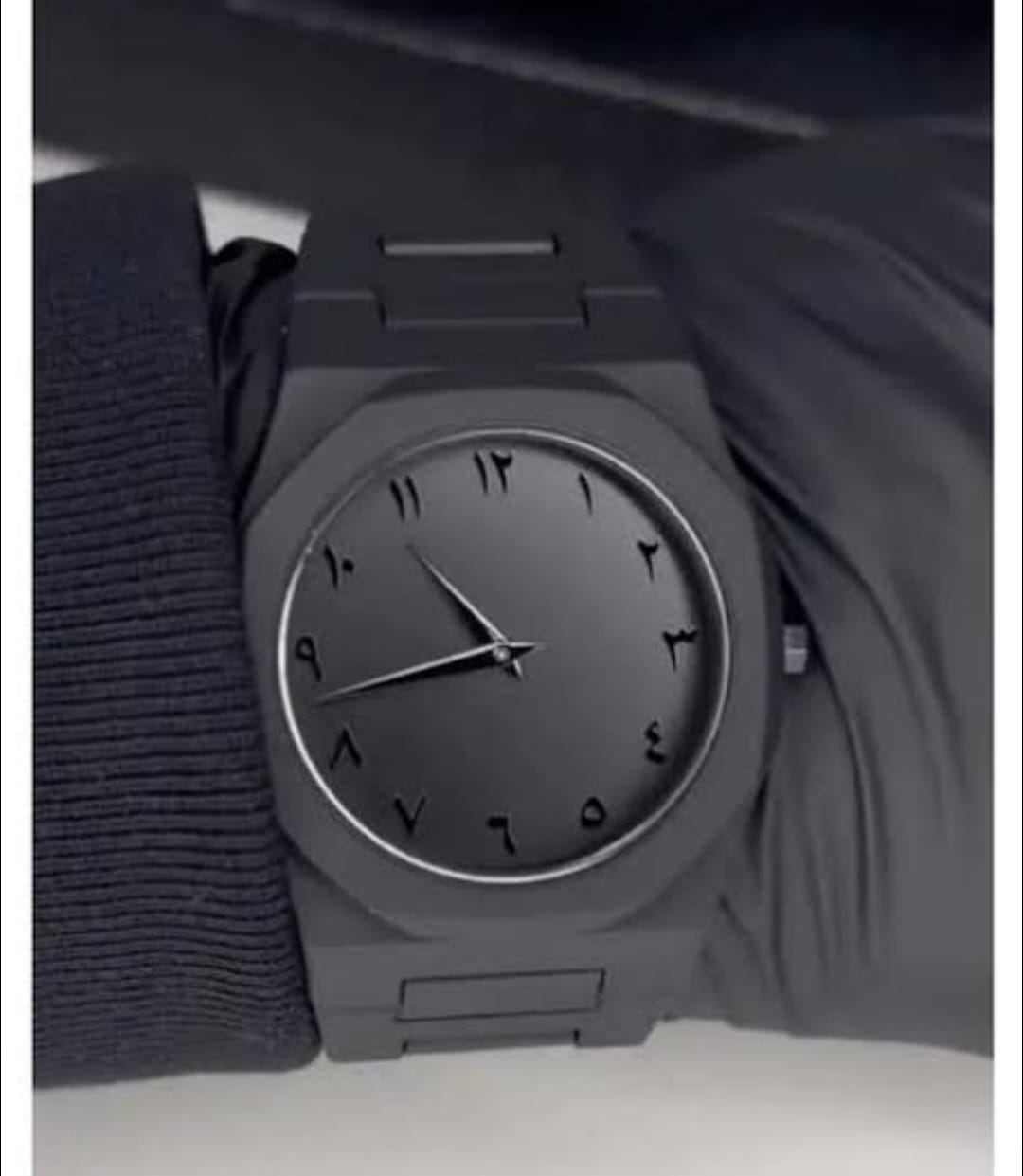 Black Arabic Stainless Steel Aura Watch