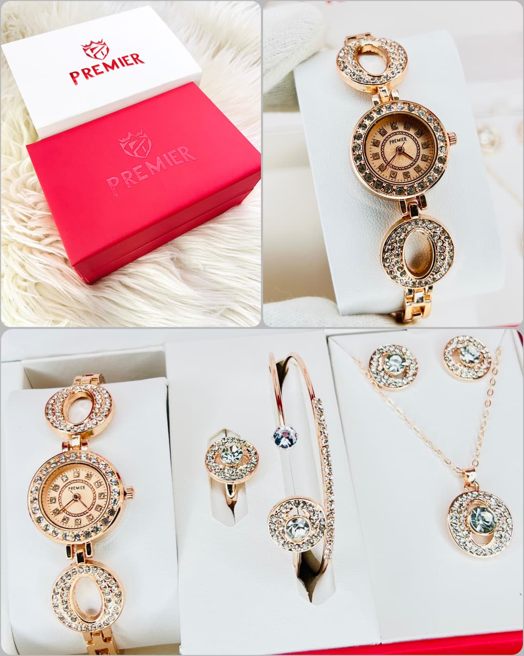 Luxurious 5pcs Women's Watch Set with Diamond Pairing in Trendy Style Small Fresh Casual Watch for Women & Girls