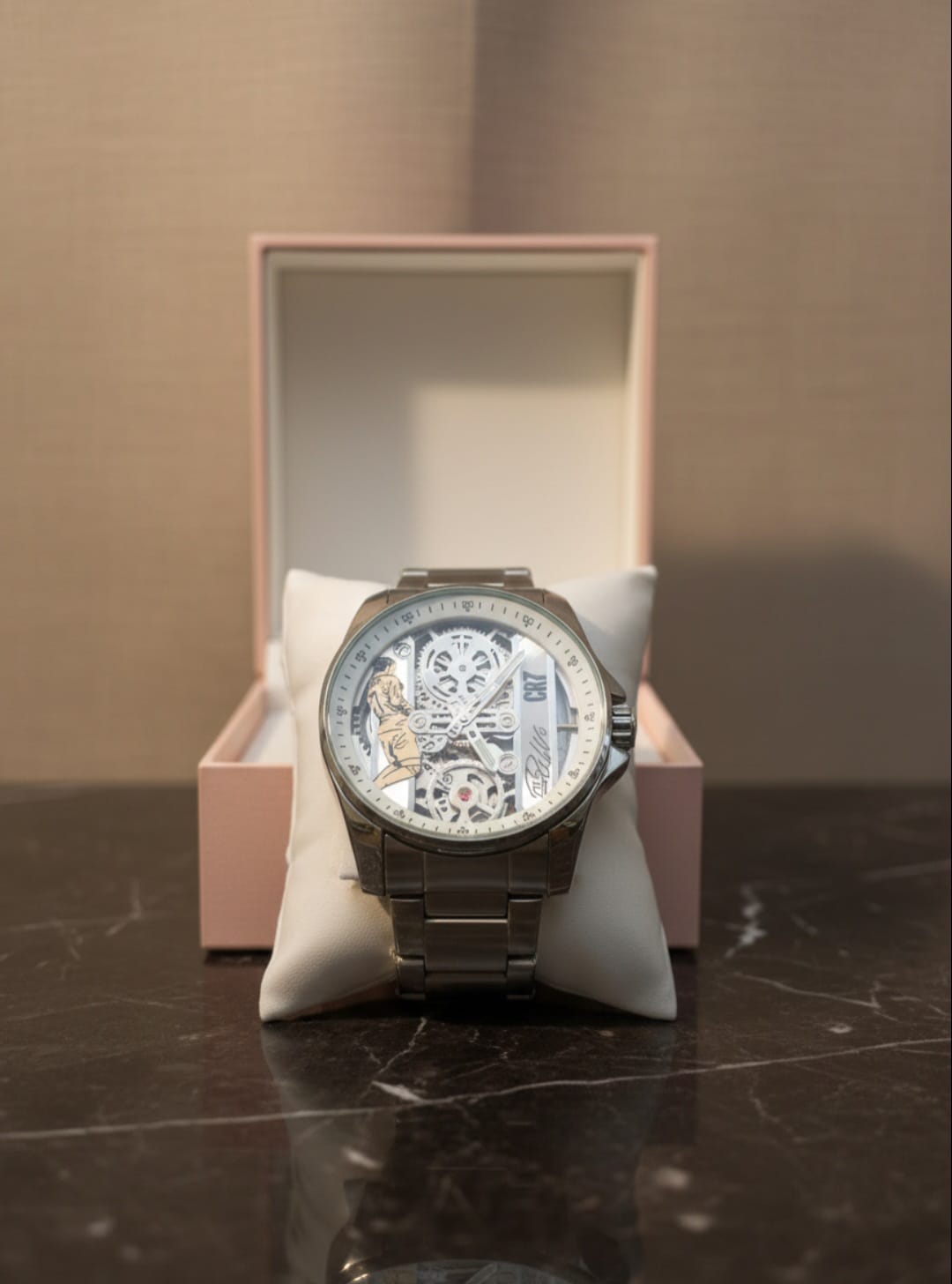 HUBLOT CR-7 SKELETON DESIGN CHAIN – SILVER & WHITE