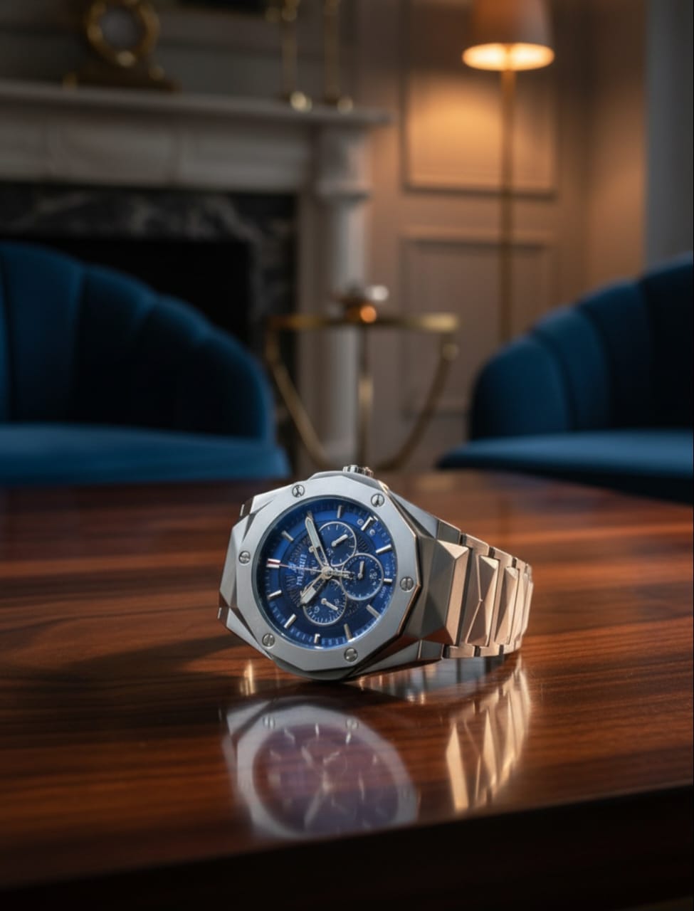 Hublot Diamond Chain | Silver Blue | Premium Quality