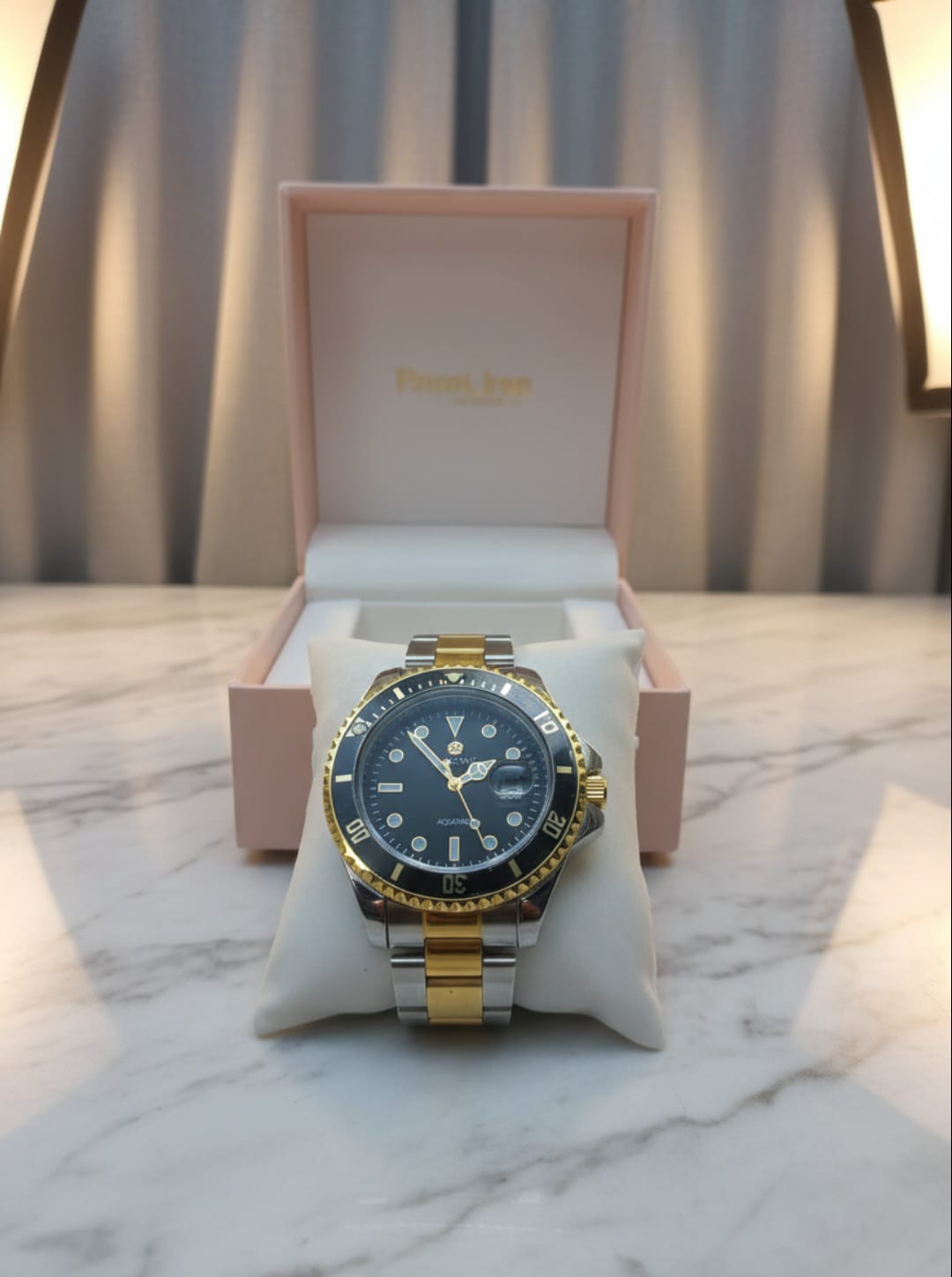 PROKING SUBMARINER Watch for Men – Original Stainless Steel Chain & Back | Date Working, Rotating Bezel, Luxury Analog Watch