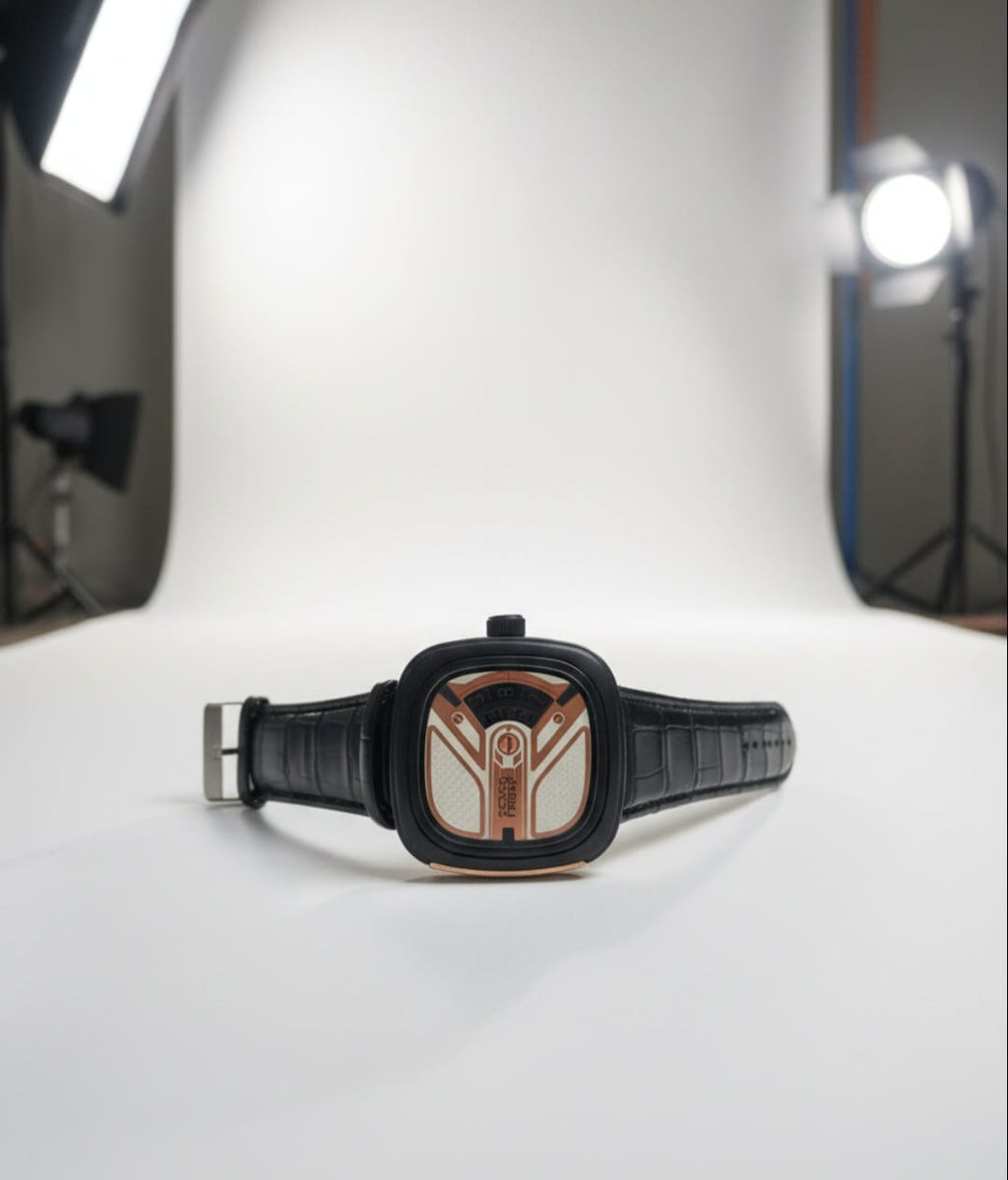 Belleda Men's Leather Strap Watch - Seven Friday Model