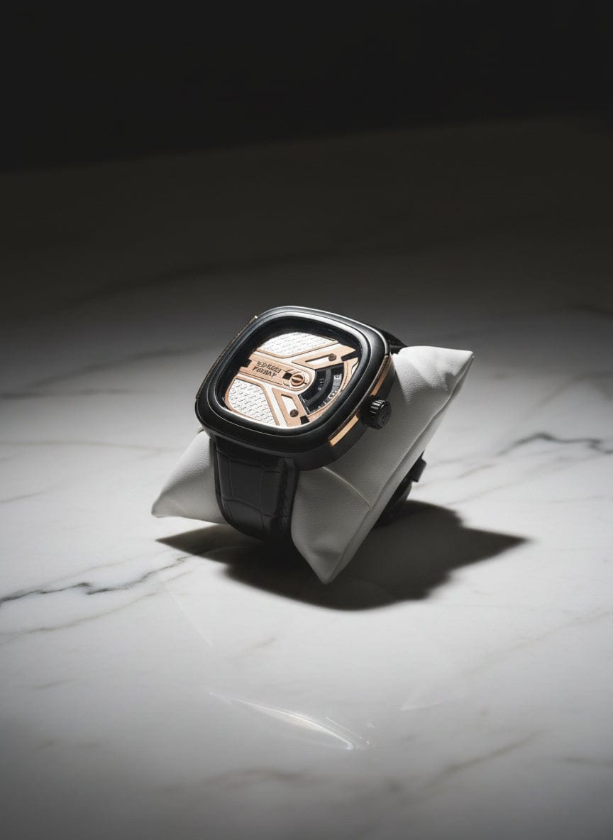 Belleda Men's Leather Strap Watch - Seven Friday Model