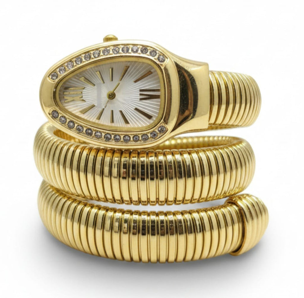 Women Cool Snake Shape Bangle Watch Girls Quartz